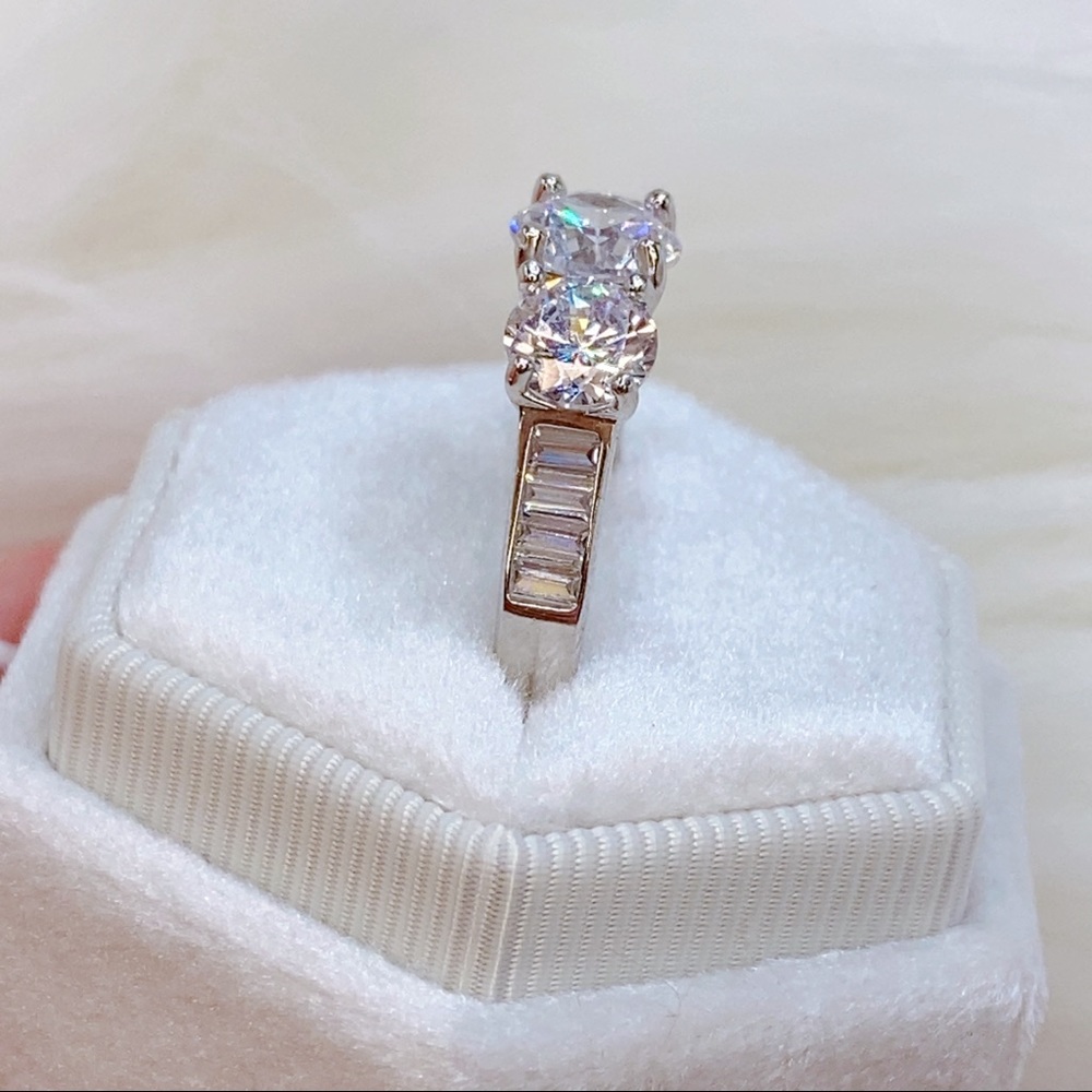 â SOLD â18k white gold wedding 3 stone diamond ring 3 CT - Picture 6 of 16